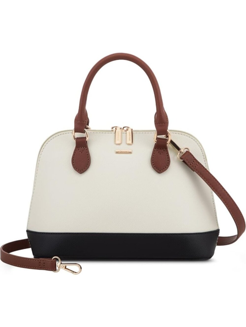 Stylish Crossbody Dome Satchel Handbag for Women - Double Zip Design, Versatile